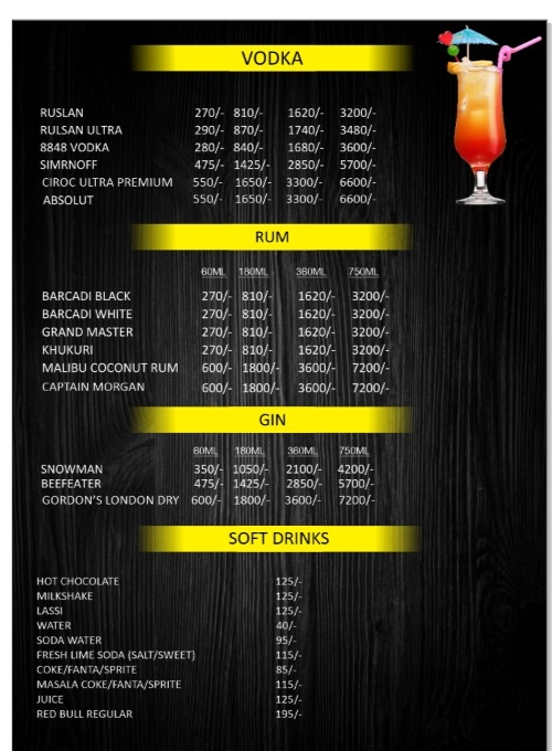 Menu Cafe Grill To Chill Restaurant, Cocktails Bar & Lounge-2